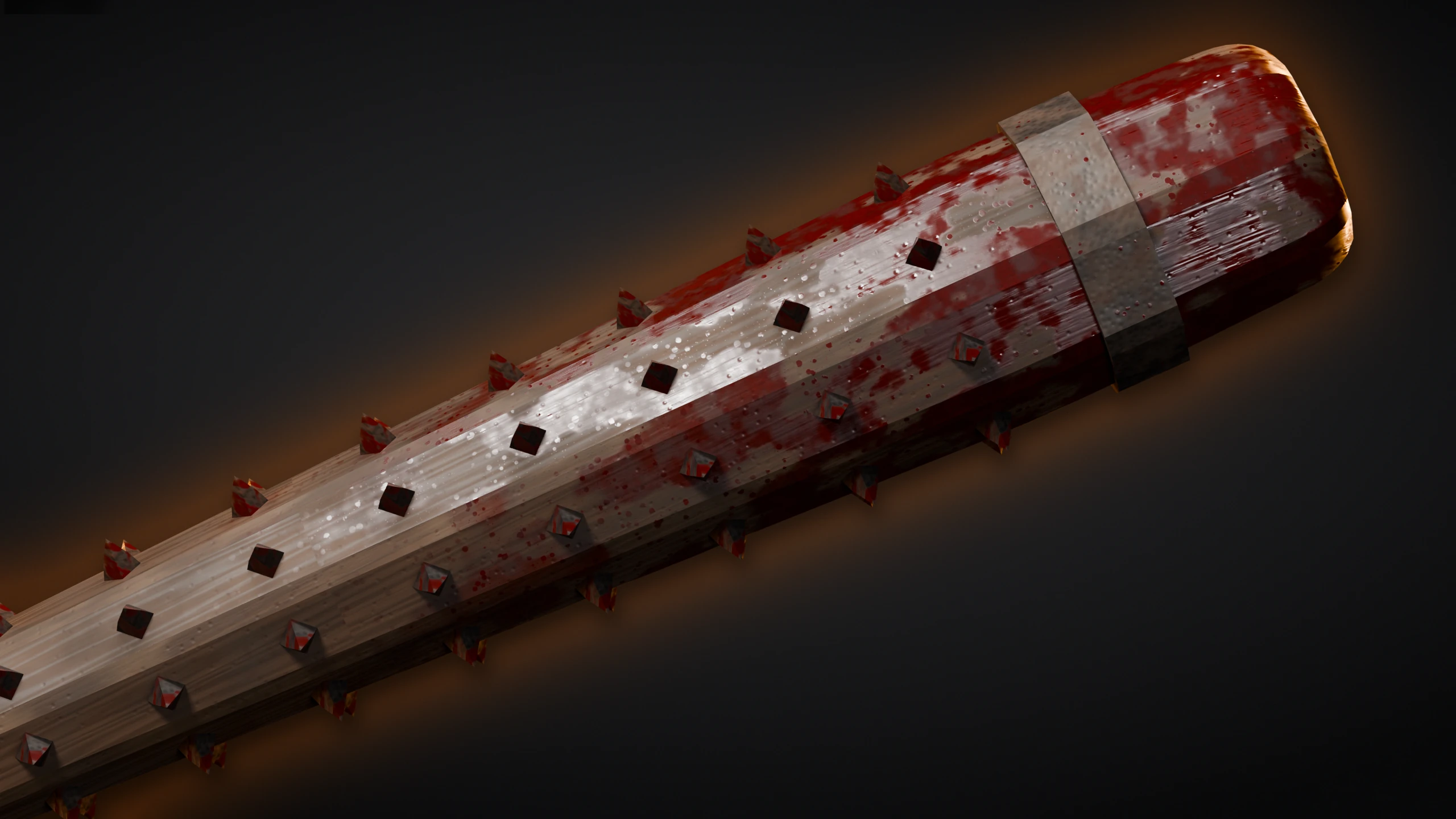 Close-up of the kanabo's studded head